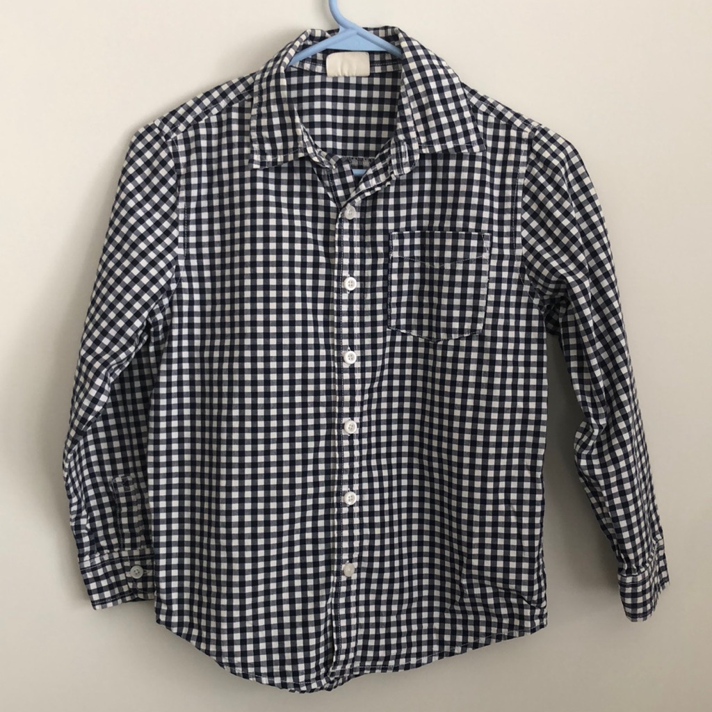 Crazy 8 Blue Plaid Button Down Desss Shirt Size 7-8